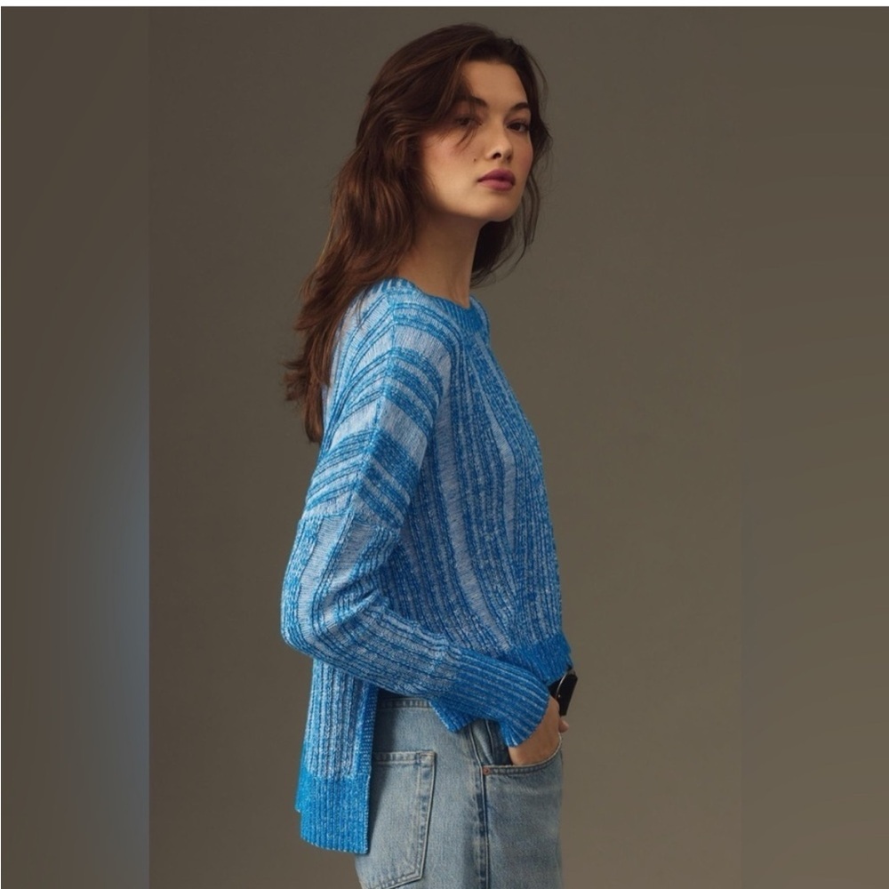 Anthropologie Pilcro Blue Striped Sweater Top  XS